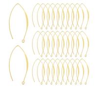UNICRAFTALE 50 pz di Veri Ganci per Orecchini Placcati Oro 18K Fili per Orecchie A Forma di V Ganci per Orecchini In Ottone con Anello Orizzontale Fili per Orecchie Inm Etallo Ganci per A Goccia
