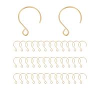 UNICRAFTALE 50 pz Fili Dorati per Orecchie Placcatura Ionica 304 ganci per Orecchini In Acciaio Inossidabile 19mm Lungo Orecchino A Gancio Inm etallo con Anello Orizzontale Forniture per Francesi