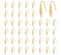 UNICRAFTALE 50 pz Vero Ganci per Orecchini Placcati Oro 18K Ganci per Orecchini In Acciaio Inossidabile con Fili per Orecchie In Metallo Ganci per Orecchini Francesi Larghi per DIY 20.5x4.5mm
