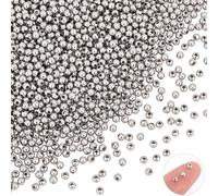 UNICRAFTALE 500 Pc 1.2mm in Acciaio Inossidabile Perle Distanziali Arrotondate Lisce Perle Sciolte Creazione di Gioielli Fai Da Te 3x2mm