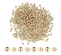 UNICRAFTALE 500 Pz 3mm Diametro Dorato 304 Perline Aggraffate Rotonde in Acciaio Inossidabile Lisce Sfuse Piccole Cavi A Crimpare in Metallo per La Creazione di Gioielli