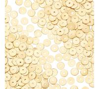 UNICRAFTALE 500 pz Perline Distanziatrici In Ottone Perline Piatte Tonde Da 6 mm Perline A Disco Placcate In Oro 18K Perline Sfuse Perline Rondelle Perline Lisce Perline In Metallo per La Creazione di