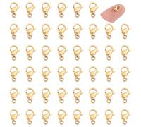 UNICRAFTALE 50pcs Trappola per Aragoste moschettone in Acciaio Inox Ganci Portachiavi Dorati per La Creazione Fai Da Te Perusure per Collane Foro 1.2mm