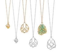 UNICRAFTALE 6 pz 2 colori 3m isure 304 supporto per Collana di Cristallo Regolabile In Acciaio Inossidabile Supporto per Pietra Vuota Reti Pendente per Collana con Gabbia di Cristallo Vuota