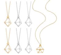 UNICRAFTALE 6 pz 3 Colori Regolabile Porta Collana di Cristallo in Acciaio Inox Intrecciatom acramè Sacchetto Porta Pietra Vuoto Reti Collana Pendente Collana di Cristallo Gabbia 48cm di Lunghezza