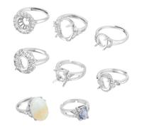 UNICRAFTALE 6 pz 6 Stili Anello A Punte Grezze Regolabile Artiglio Anello A Punte Grezze Strass Anello Componenti Strass Artiglio Anello A Punte Impostazioni Pietre Preziose Anello Basi per Gioielli