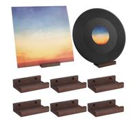 UNICRAFTALE 6 supporti da parete per dischi in vinile, colore marrone cocco, rettangolari, in legno, per amanti della musica, decorazione per la casa e collezionisti, 59,5 x 99,5 x 27,5 mm