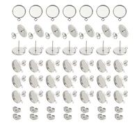 UNICRAFTALE 60 imposta Le Impostazioni Dell'Orecchino Della Vite Prigioniera Dell'Acciaio Inossidabile di Placcatura Sotto Vuoto, Orecchini A Bottone Tondo Piatto Ipoallergenico con Anello