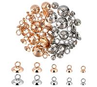 UNICRAFTALE 60 pz 5 Taglie 2 Colori Barre Ciondolo Snap On Barre in Acciaio Inox Barre Pinchusura Connettore Risultati per Ciondolo Collana Creazione di Gioielli 4-10mm