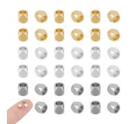 UNICRAFTALE 60 pz Perline Cubo 3 Colori Perline In Acciaio Inossidabile Perline Cubo Distanziatore Perline Sfuse Quadrate Lisce In Metallo per Braccialetti Fai Da Te Creazione di Gioielli Artigianato