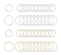UNICRAFTALE 60pcs 2 Misure 25mm / 35mm Charms in Vetro di Vino Anelli 316L Orecchini A Cerchio in Acciaio Inossidabile Risultati Orecchino Color Oro E Acciaio Inossidabile, Pin 0.8 millimetro
