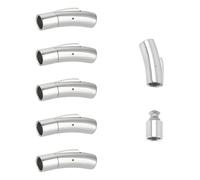 UNICRAFTALE 6pezzo di Fermagli per Braccialetti 304 fermagli A Baionetta In Acciaio Inossidabile Colonna Fermagli per Cordoncini In Pelle Fermagli per Gioielli A Tubo con Pulsante per DIY Foro Da 6mm