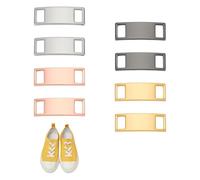 UNICRAFTALE 8 etichette rettangolari in 4 colori per lacci, decorazioni per scarpe, charm, rettangolo curvo, targhetta con nome individuale, con parole etichetta, fibbie per scarpe da ginnastica,