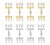 UNICRAFTALE 8 pz 2 Colori Fermagli per Collane A Strati 304 Fermagli Multifilo in Acciaio Inossidabile con Fermagli Ad Artiglio di Aragosta Connettori Multipli Separatori per Collane