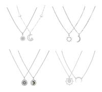 UNICRAFTALE 8 pz 4 set Collana Sole Luna Stella 304 collane con Ciondolo In Acciaio Inossidabile Collana Amicizia 45.9cm Collana Relazione A Lunga Distanza per Donne Fidanzata Sorella