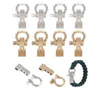 UNICRAFTALE 8 Set 2 Colori Lega Regolabile Perno A Vite Grillo Sopravvivenza Braccialetti Fermagli Arco Inm etallo Ancoraggio Grillo Chiusura D Grillo Clip per Braccialetto di Sopravvivenza 28mm Lungo