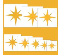 UNICRAFTALE 8 stencil di grandi dimensioni per dipingere il legno, riutilizzabili, in plastica, a 5 punte, a forma di stella in diverse dimensioni, per pareti in tessuto, carta, decorazione per la