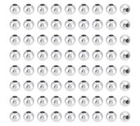 UNICRAFTALE 80 perline distanziali rotonde da 8 mm, in acciaio inossidabile, perline sfuse a rondelle, distanziatori in metallo, cavi, rotonde, lisce, per la creazione di bracciali, collane, gioielli