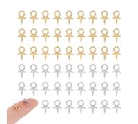 UNICRAFTALE 80 Pz 2 Colori 304 Vite In Acciaio Inossidabile Occhiello Pin Peg Bails Tazza Piccola Perla Peg Bails Vite Occhiello Chiusure Ganci per Perline Mezze Forate Bails Pin Pendenti