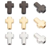 UNICRAFTALE 9 pezzi 3 colori 304 Croce Crocifisso Perline di metallo 2,7 mm Distanziatore perline con grande foro Pasqua tema Crocifisso perline pendenti per orecchini Bracciale Creazione di gioielli