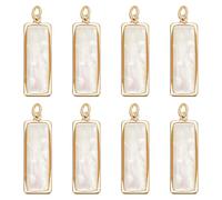 UNICRAFTALE Abalone Shell Pendente Paua Ciondolo Rettangolare Perline Naturali Pendenti Perle D'oro Perline Allentate Charm Per La Fabbricazione di Gioielli Collana Braccialetto Fai da Te, Metallo non