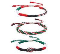 UNICRAFTALE Braccialetti con codice bandiera nazionale in nylon fatto a mano regolabile in tessuto intrecciato braccialetti con filo infinito Country Pride Free Palestina braccialetti in stile etnico