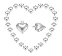 UNICRAFTALE Ciondolo Cuore Gonfio in Acciaio Inossidabile, Ipoallergenico con Foro Piccolo, 11 mm di Larghezza