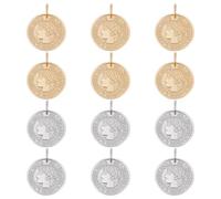 UNICRAFTALE Ciondolo in acciaio inossidabile a forma di moneta Republique Francaise 1808, ciondolo rotondo piatto in metallo con foro da 5 mm, medaglione per gioielli fai da te, Metallo non prezioso