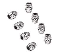 UNICRAFTALE Circa 10 pz Barile con Lupo Perline Allentate in Acciaio Inox Perline Europee Argento Antico 5.5mm Perline Foro Largo Spacer Bead Find for Jewelry Making 10.5mm