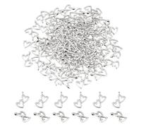 UNICRAFTALE Circa 100 ciondoli a doppio cuore, in metallo, con doppio cuore, mini ciondoli cavi in argento antico, per la fabbricazione di collane, orecchini e bracciali, foro 1,5 mm