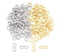 UNICRAFTALE Circa 100 Pz 2 Colori Infinity Links Connettori 304 in Acciaio Inox Link Charms Cerchio Cornici Link Gioielli per Braccialetti Fai da Te Collane Creazione di Gioielli