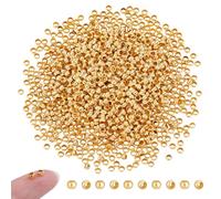 UNICRAFTALE circa 1000 perline dorate rotonde a crimpare argentate, distanziali da 2 mm, per braccialetti fai da te, collane e gioielli