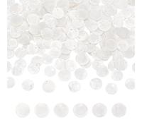 UNICRAFTALE circa 200 ciondoli a forma di conchiglie bianche a forma di capiz, 15 mm, piatti, rotondi, naturali, a forma di conchiglia, mare, oceano, estate, per gioielli fai da te, carillon a vento