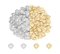 UNICRAFTALE Circa 200 pz 2 Colori Ciondoli A Cuore 201/304 Ciondoli A Cuore In Acciaio Inossidabile 1/1.2mm Ciondoli A Cuore con Foro Piccolo per Fai Da Te Collana Braccialetto Orecchino Creazione