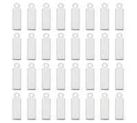 UNICRAFTALE Circa 200 Pz Ciondolo Rettangolare In Acciaio Inossidabile Lungo 13mm per Piccoli Gioielli Accessori m inuscoli Cartellini Vuoti per Timbratura per Portachiavi DIY Orecchini Foro Da 1.4mm