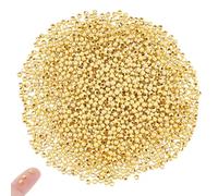UNICRAFTALE Circa 2000 Pz Perline Distanziatrici Rotonde Perline Dorate Piccole Perline Senza Soluzione di Continuità Perline Sciolte Lisce 1.2mm Foro Pallina di Metallo Piccole Perline per Bracciale