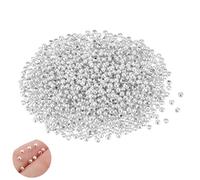 UNICRAFTALE Circa 2500Pz Perline Rotonde Distanziatrici In Argento Piccole Perline Senza Soluzione di Continuità Perline Sciolte Lisce 1.5mm Foro Pallina di Metallo per Bracciale Bikini Catena