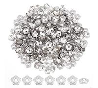 UNICRAFTALE Circa 300 pz 5 Petali di Perline di Fiori 304 distanziatori per Perline in Acciaio Inox 4 mm di Diametro Terminali per Collane Fai da Te Bracciali Creazione di Gioielli