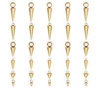 UNICRAFTALE circa 30Pz 6 Stili Veri Ciondoli A Punta Placcati In Oro 18K In Acciaio Inossidabile con Ciondolo In Metallo In Stile Punk Ciondoli per Collane per Creazione di Gioielli Foro 1.5-3.2mm