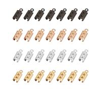 UNICRAFTALE Circa 40 pz 4 Colori Pieghevoli estremità estremità Cavo in Acciaio Inossidabile Pieghevole estremità Cavo 1mm Foro Ricerca di Gioielli per Braccialetti 10x4mm, Diametro Interno 3.5 mm