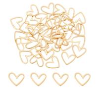 UNICRAFTALE circa 40Pz Anelli di Collegamento A Forma di Cuore Vuoto Ciondolo A Forma di Cuore In Oro 24K Connettori per Gioielli Connettori In Ottone per Bracciali Collane Creazione di Gioielli