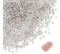 UNICRAFTALE Circa 600 Pz Perline Rotonde Perline Distanziatrici In Platino Piccole Perline Senza Soluzione di Continuità Perline Sciolte Lisce 1mm Foro Pallina di Metallo Piccole Perline per Bracciale