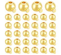UNICRAFTALE circa 60Pz 18K Placcato Oro Perline di Crimpatura Perline di Arresto Alla Rinfusa In Metallo Sciolto Perline Distanziatrici Rondelle Perline di Arresto Rotonde per Gioielli Foro 0.9mm