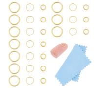 UNICRAFTALE circa 90Pz 3 Misure 925 Anelli di Congiunzione Ovali Dorati In Argento Sterling con Chiusura A Cerchio Anelli di Congiunzione Aperti In Metallo Connettori per Collane Bracciali 3/4/6mm