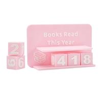 UNICRAFTALE Contatore di Libri Lus Quest'anno in Plastica Stampato 3D Tracker di Lettura per Obiettivo Display Rosa Contatore Libri Insegna Decorazione Regalo Lettura per Amatoriale Libri 40x13x8cm