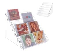 UNICRAFTALE Espositore per CD a 7 ripiani in acrilico, organizer per CD e DVD, trasparente, può contenere fino a 56 custodie standard per CD, 37 x 30,5 x 28,5 cm