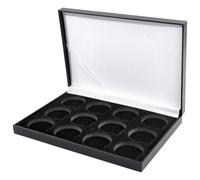 UNICRAFTALE Espositore per monete nero con supporto in velluto, cornice da collezione per spille smaltate, medaglie militari, gioielli, vetrina da tavolo per collezionisti di monete, 170 x 237 x 35 mm