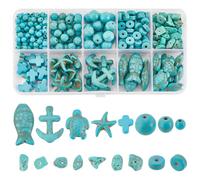 UNICRAFTALE etwa290 perline per tartarughe marine blu stelle marine rotonde perle sintetiche turchesi distanziatori per la creazione di gioielli fai da te