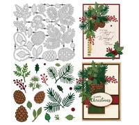 UNICRAFTALE Fustelle a forma di pigna per biglietti fai da te Merry Christmas Die Cut in metallo per fai da te Scrapbooking Festival Invernale Fustelle Stencil goffratura Carta Album Craft Decor