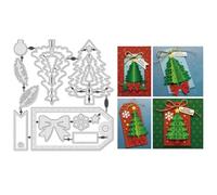 UNICRAFTALE Fustelle in metallo 3D a forma di albero di Natale per realizzare biglietti, albero di Natale, fiocchi di neve, foglie, stencil, modelli, scrapbooking, goffratura, per album fotografico